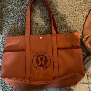 Lululemon canvas tote.  In great condition with the exception of a tiny smudge